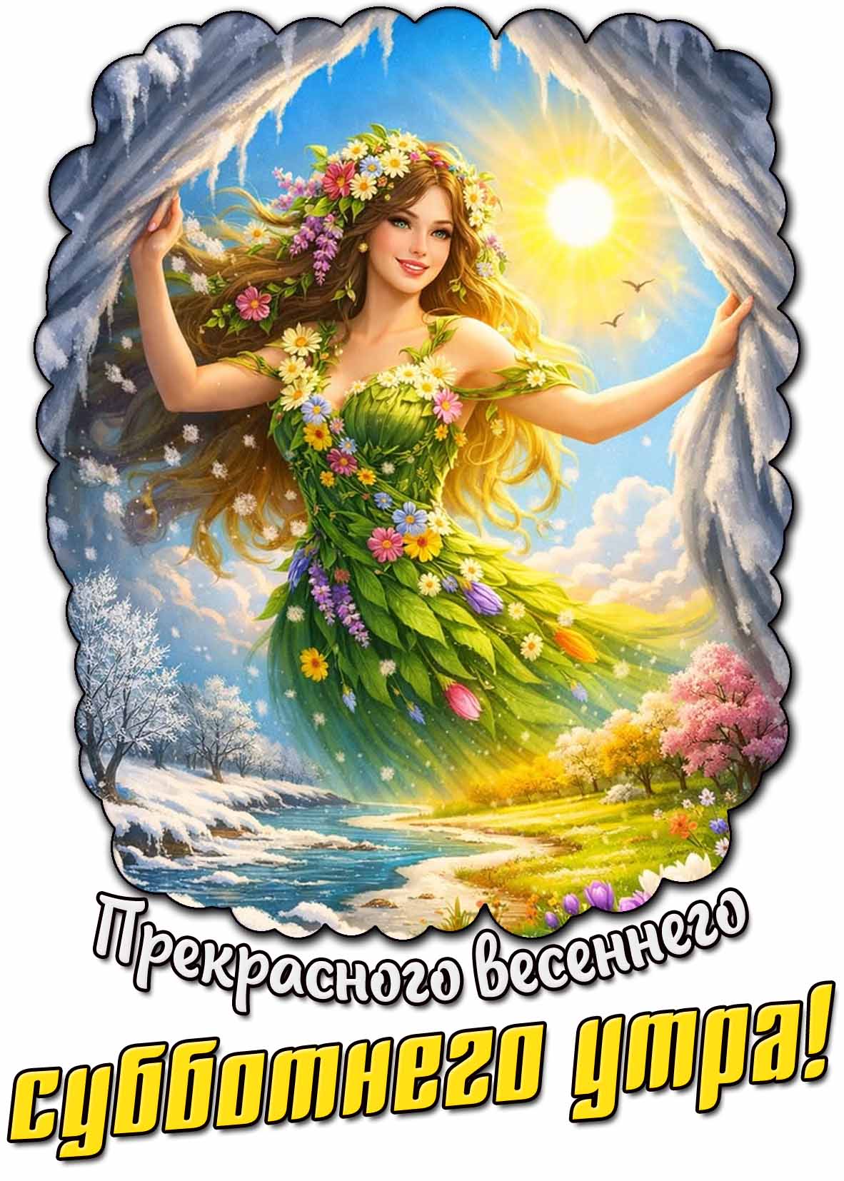 Открытка прекрасного весеннего субботнего утра