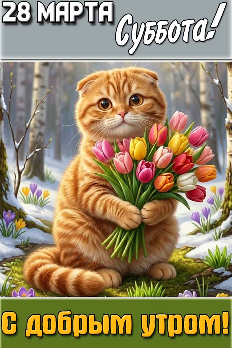Картинка "28 марта суббота! С добрым утром!"