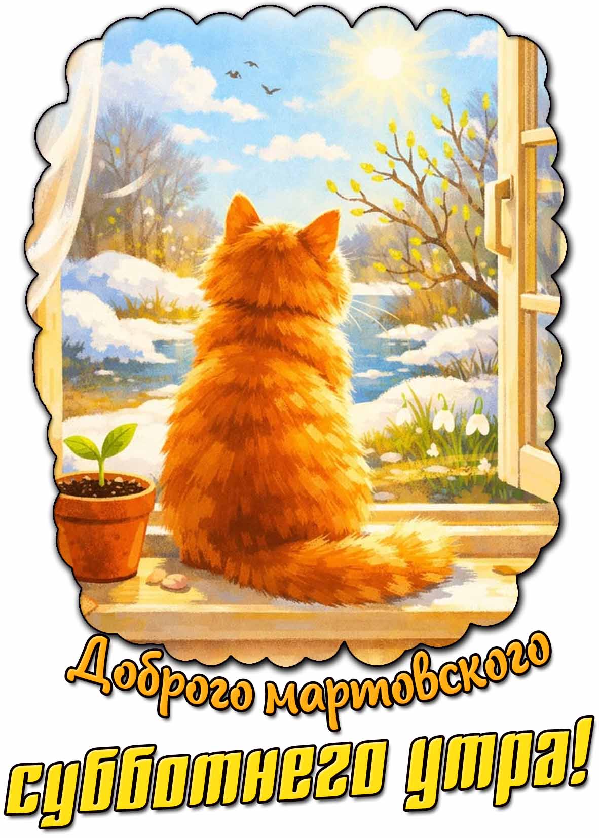 Открытка доброго мартовского субботнего утра