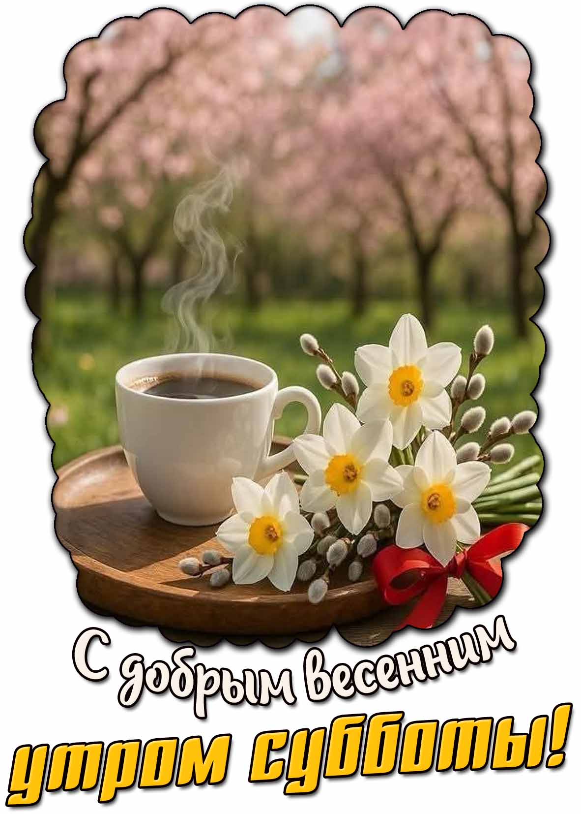 Картинка с добрым весенним утром субботы