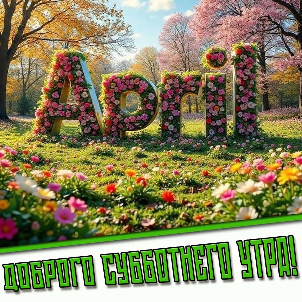 Открытка доброго субботнего утра в апреле