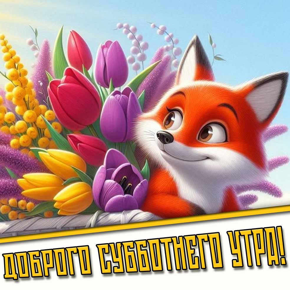 Доброго субботнего утра! - прикольная картинка с лисой