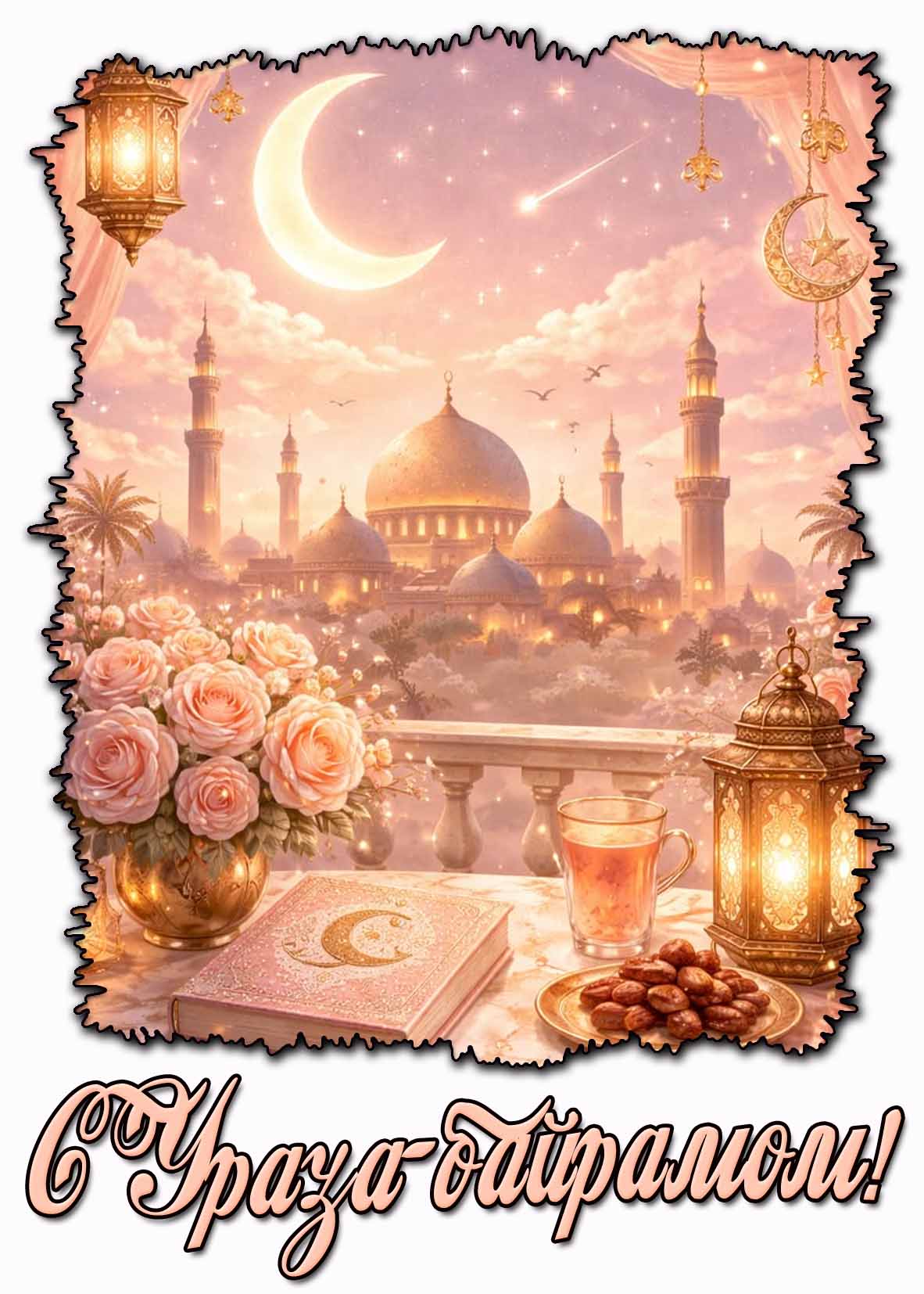 Открытка с Ураза‑байрамом