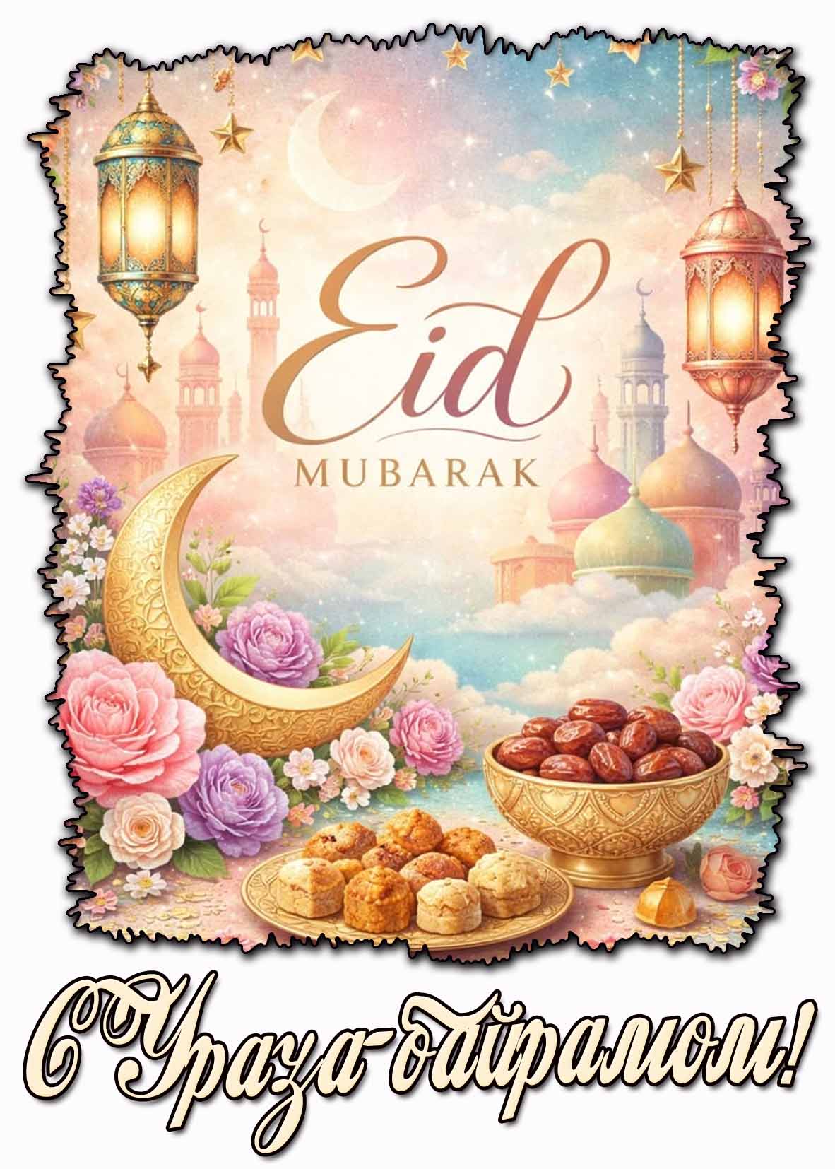 Картинка "Eid Mubarak! С Ураза-байрамом!"