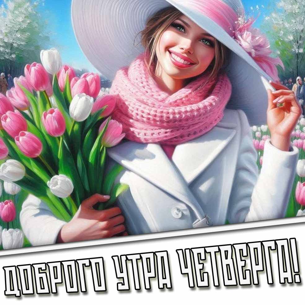 Красива весенняя открытка "Доброго утра четверга!"