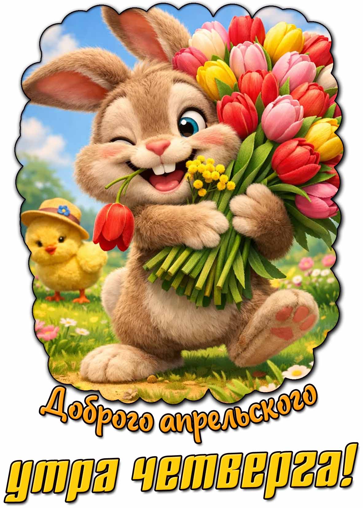 Открытка доброго апрельского утра четверга