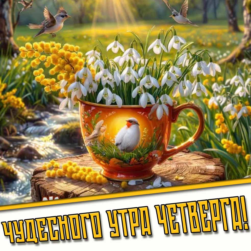 Весенняя открытка чудесного утра четверга