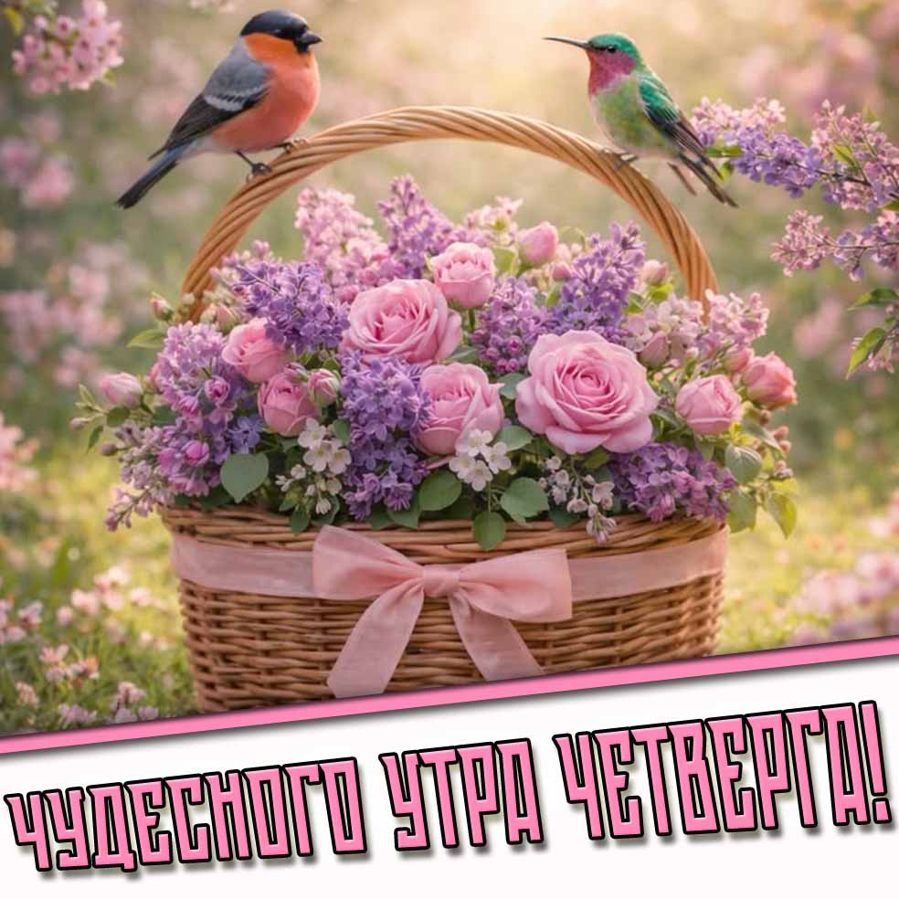 Чудесного утра четверга! - весенняя картинка с цветами