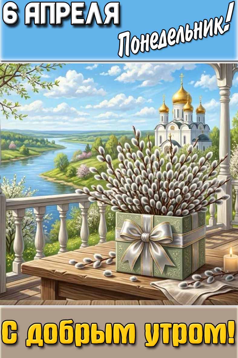 Картинка "6 апреля понедельник! С добрым утром!"