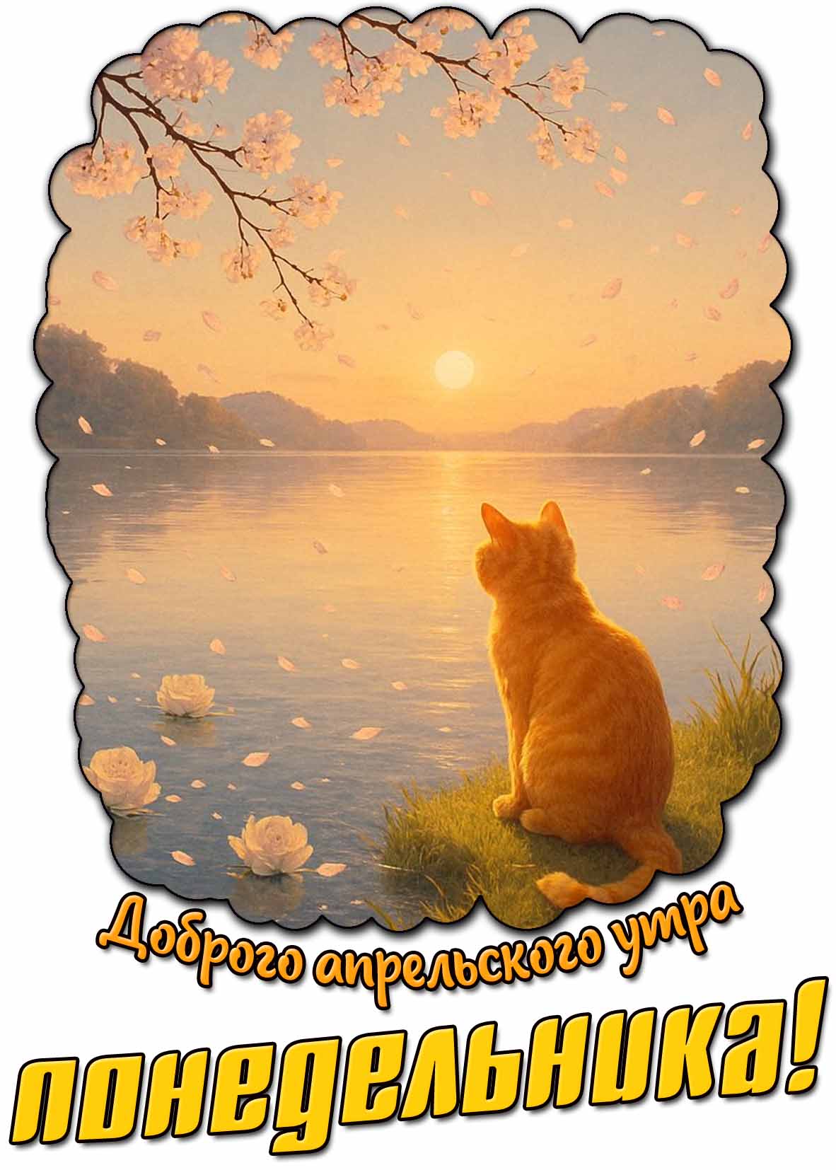 Открытка доброго апрельского утра понедельника