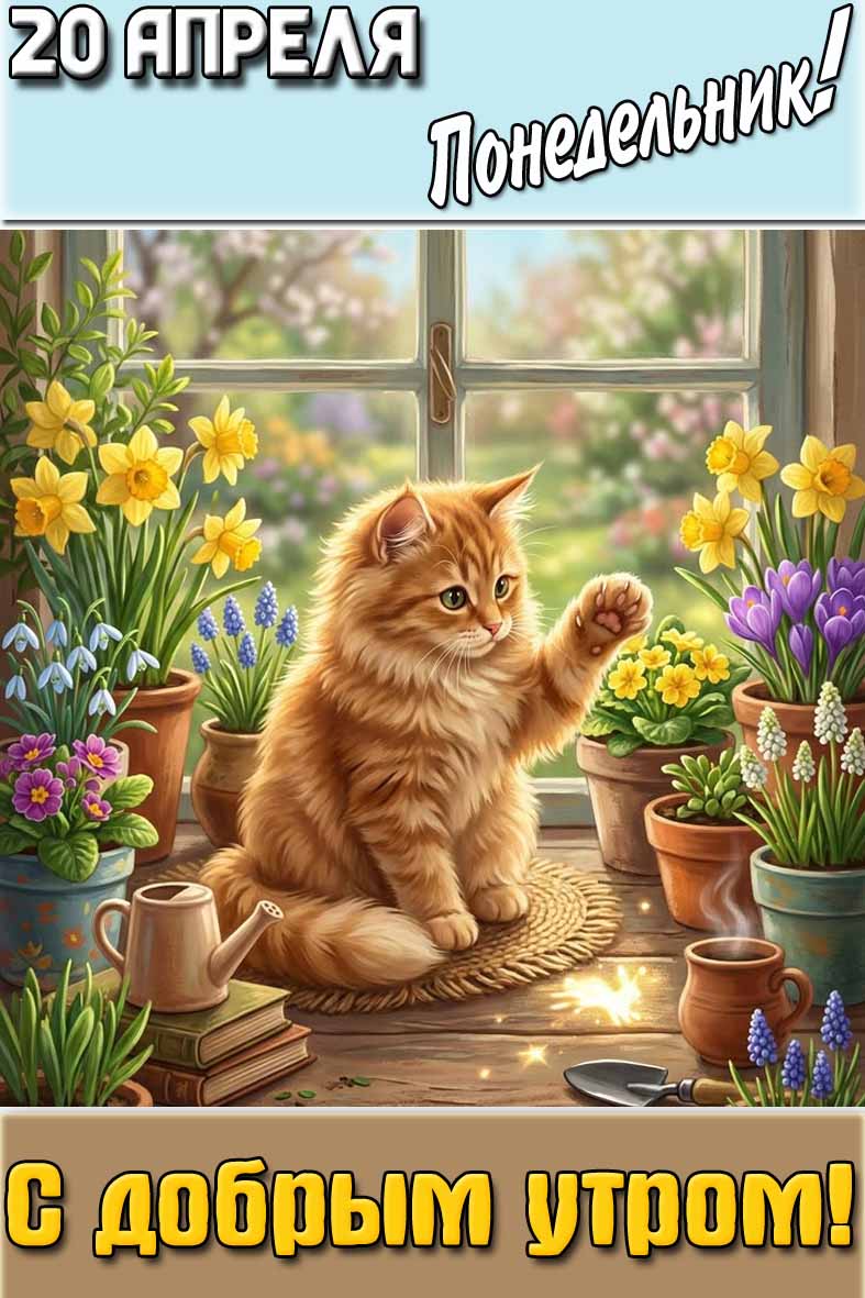 Картинка "20 апреля понедельник! С добрым утром!"