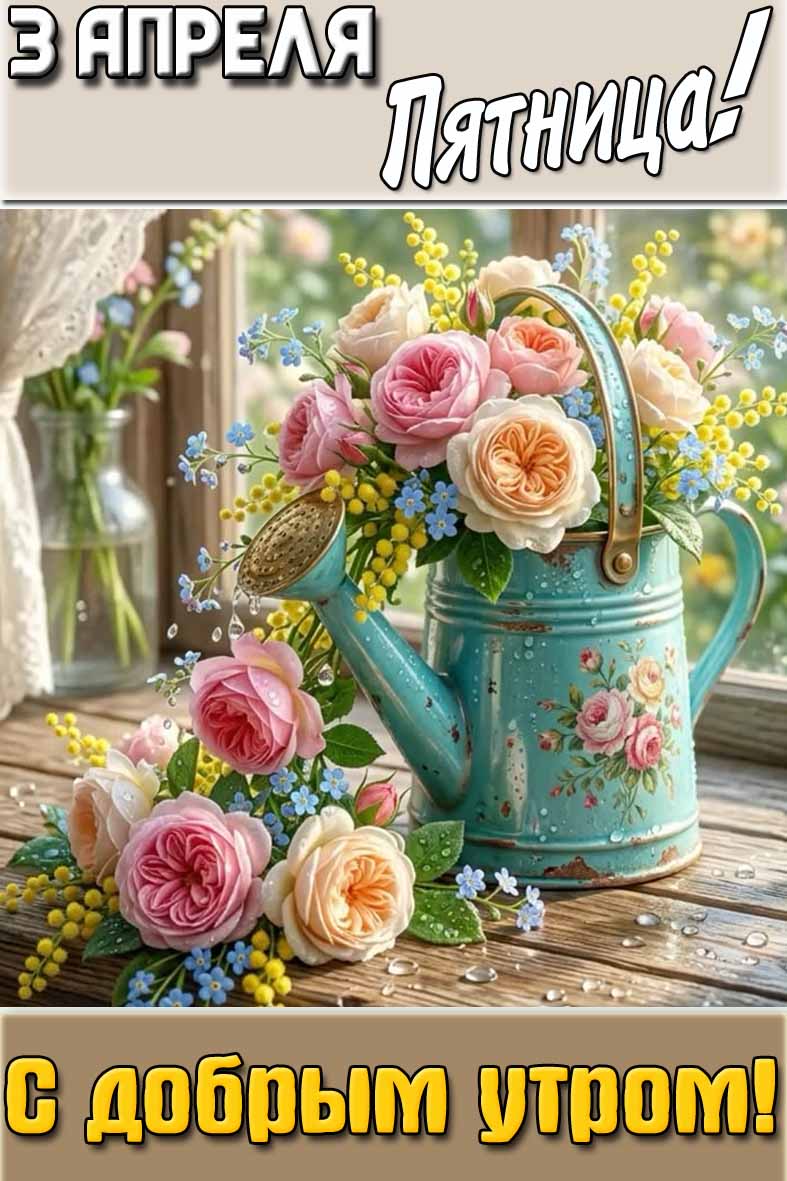 Картинка "3 апреля пятница! С добрым утром!"