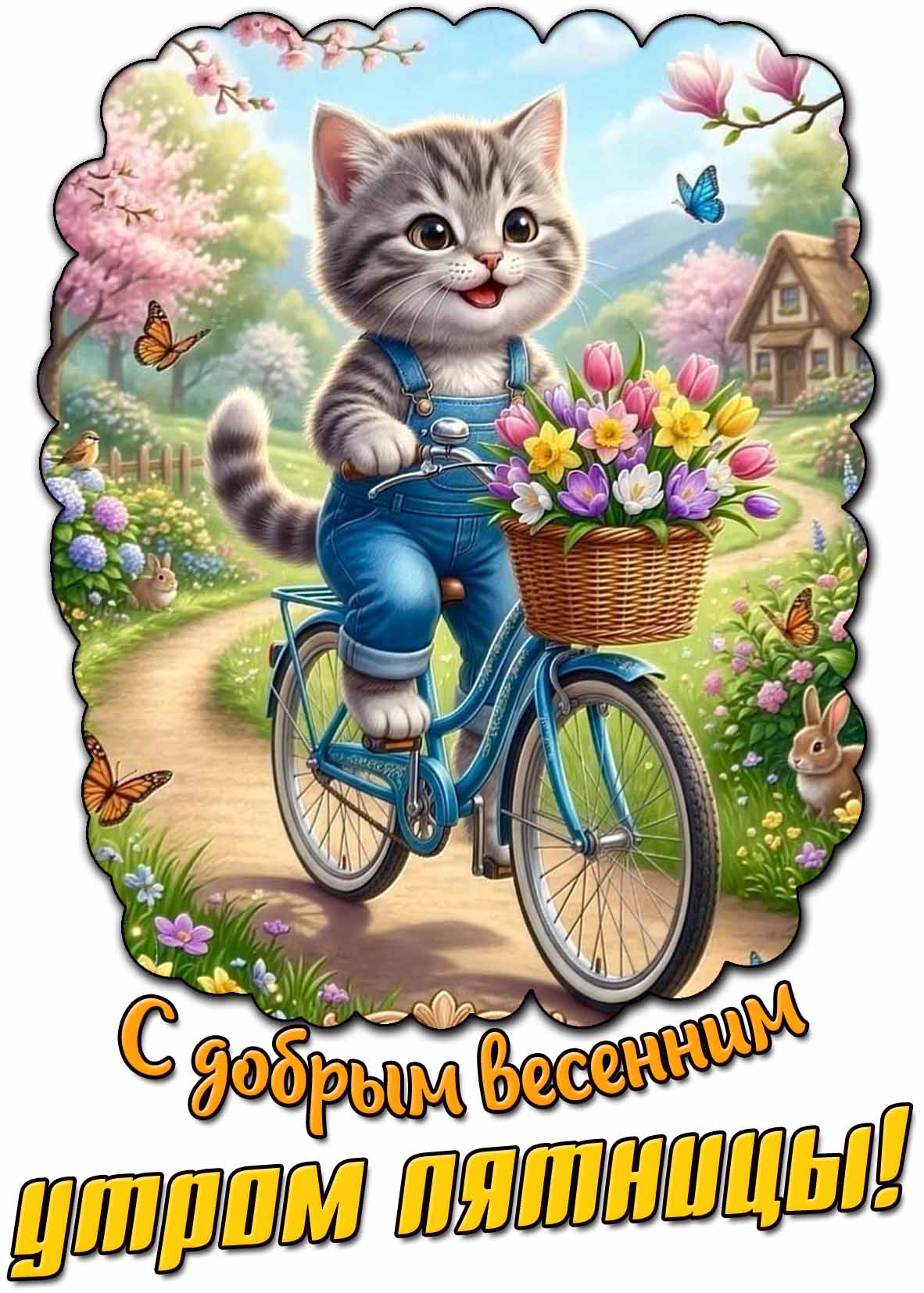 Прикольная картинка с добрым весенним утром пятницы