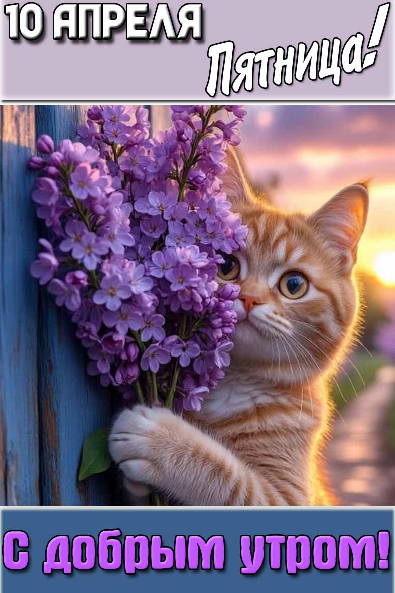 Открытка "10 апреля пятница! С добрым утром!"