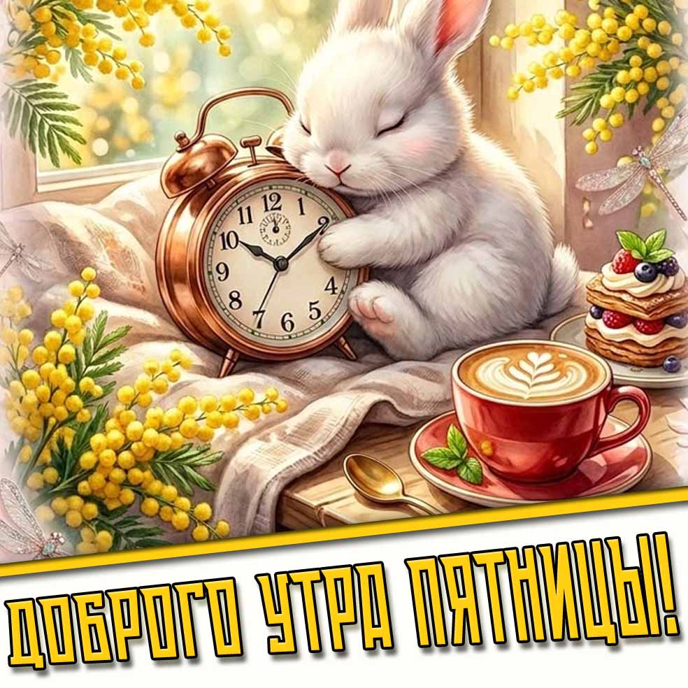 Доброго утра пятницы! - весенняя картинка с кофе