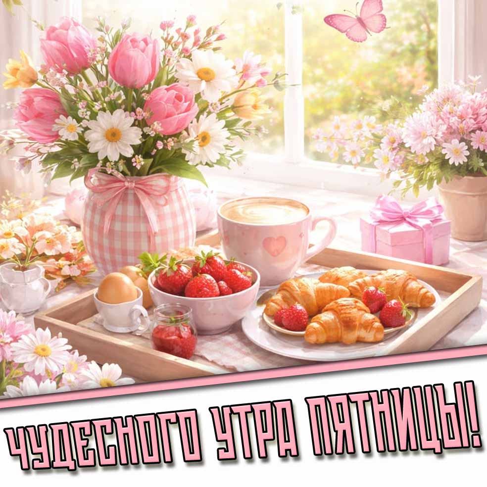 Весенняя открытка чудесного утра пятницы