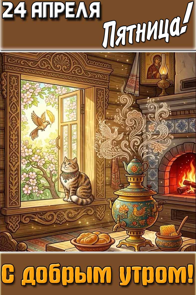 Открытка "24 апреля пятница! С добрым утром!"