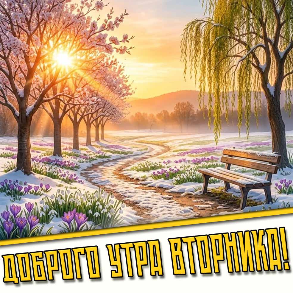 Весенняя картинка доброго утра вторника
