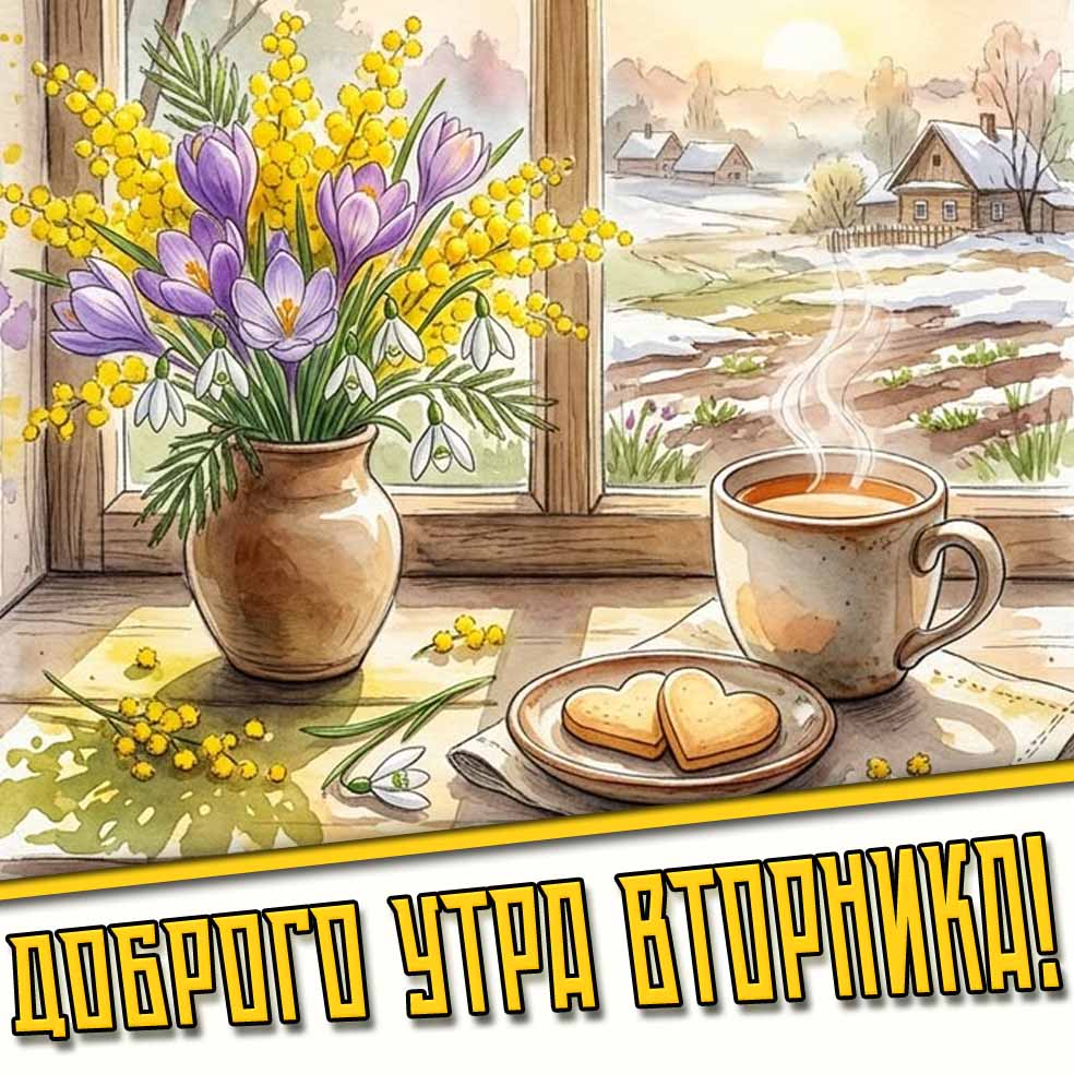 Доброго утра вторника! - картинка с весенними цветами