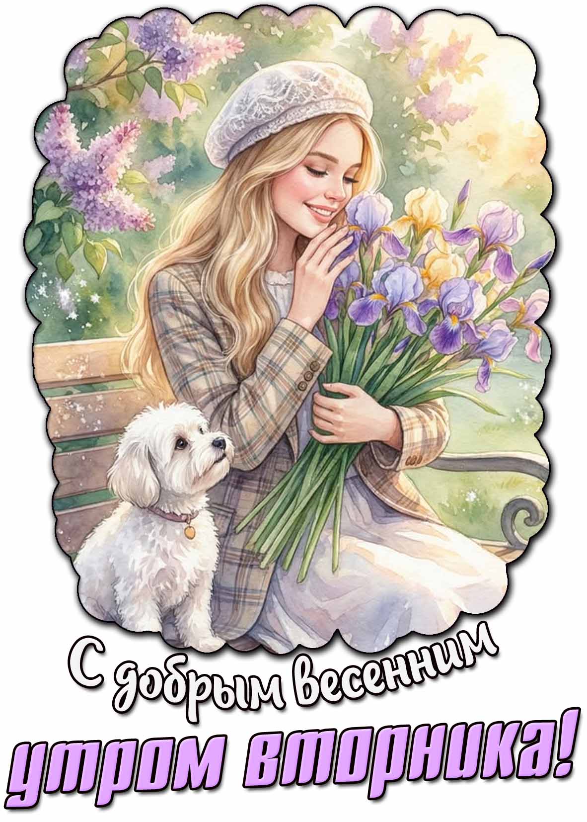 Открытка с добрым весенним утром вторника