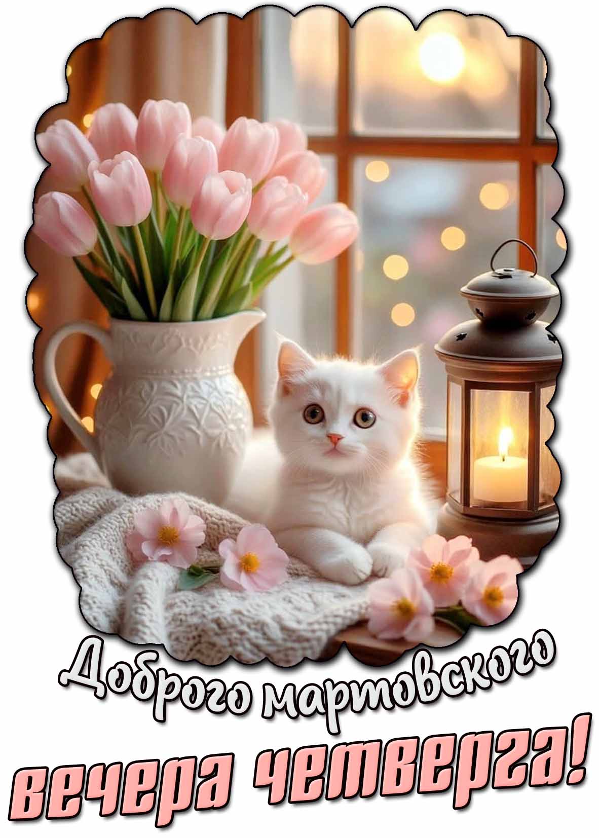 Открытка доброго мартовского вечера четверга