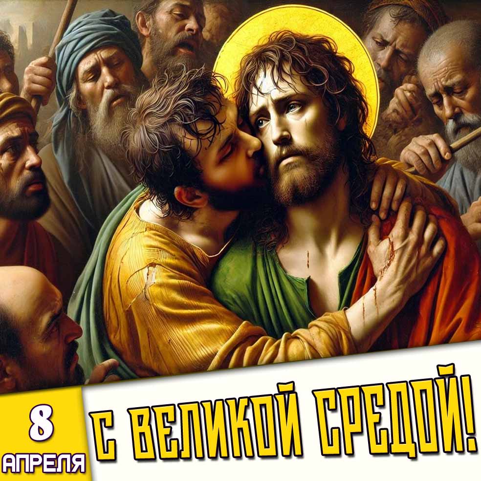 Открытка 8 апреля - с Великой средой!