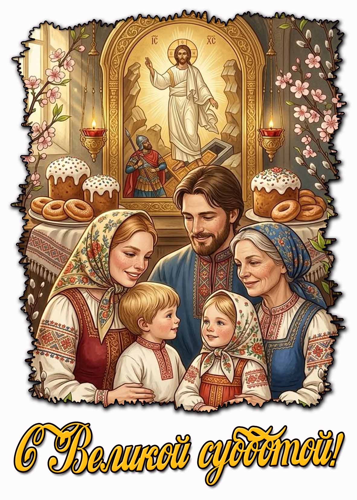 Открытка с Великой субботой