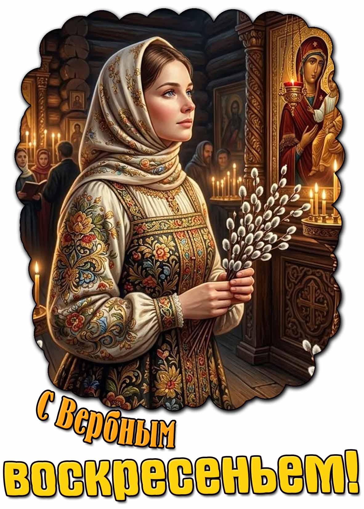 Красивая картинка с Вербным воскресеньем