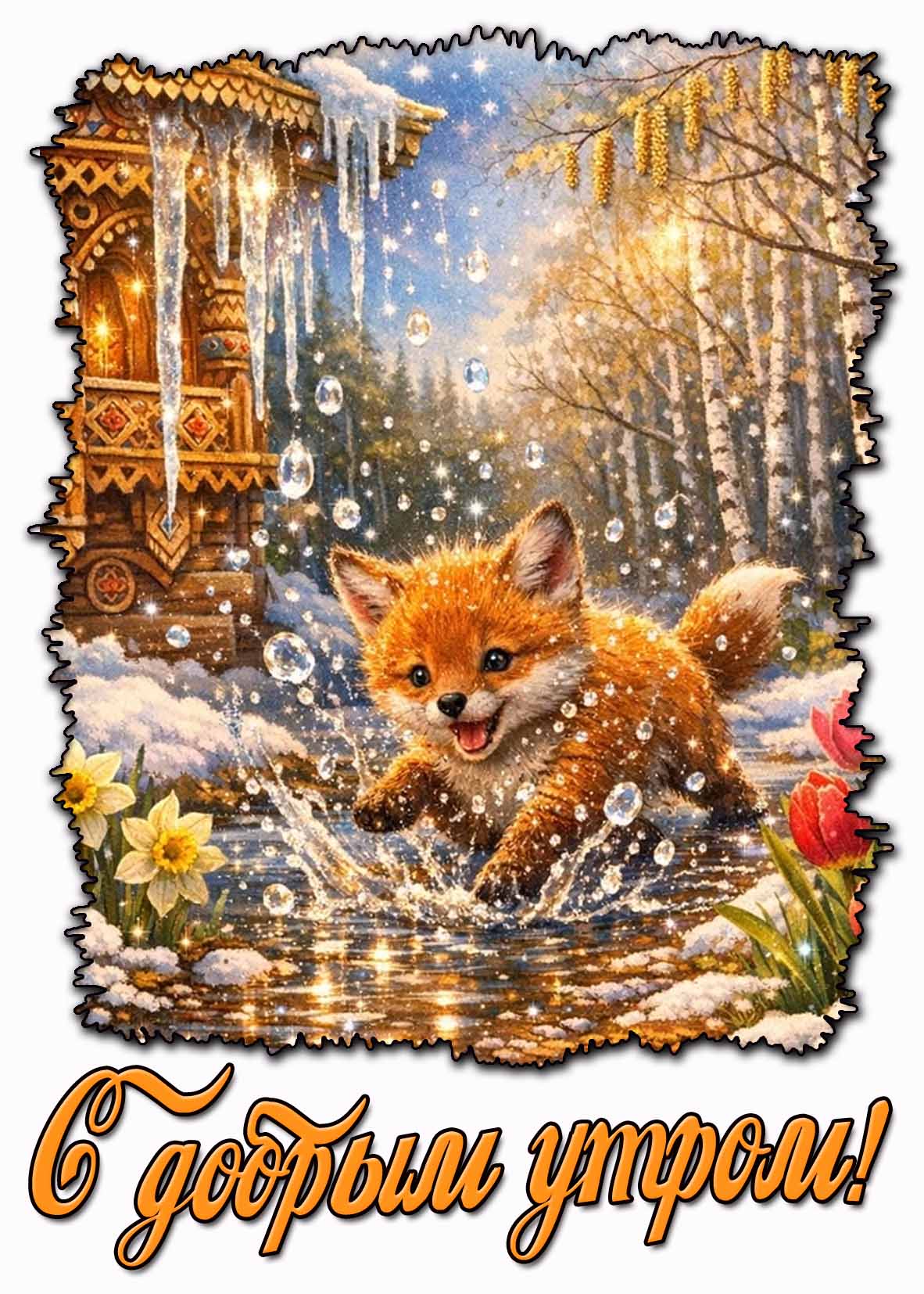 С добрым утром! - прикольная весенняя открытка