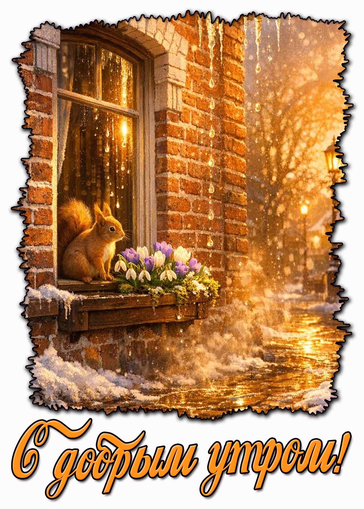 Весенняя открытка "С добрым утром!"