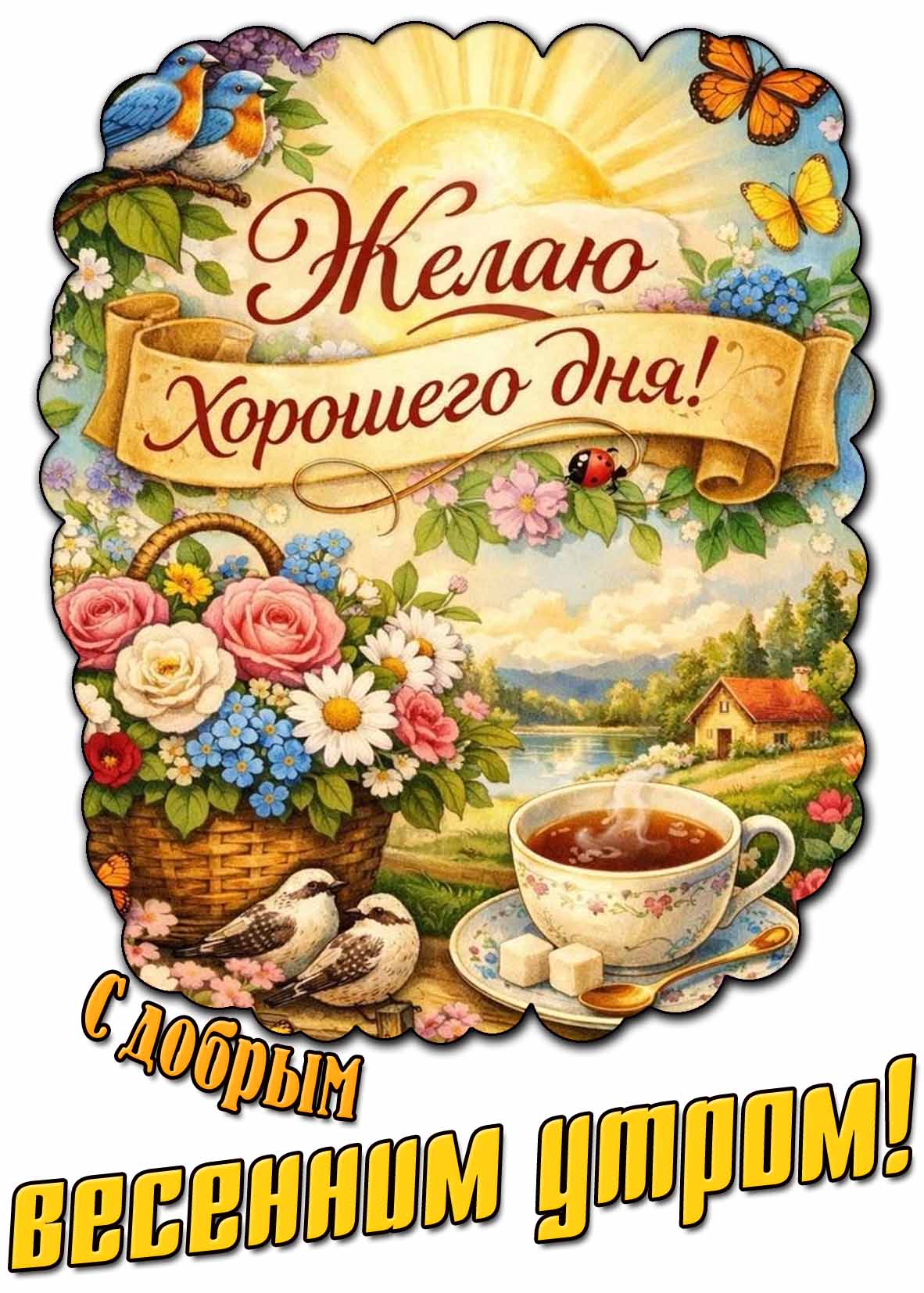 Картинка "С добрым весенним утром! Желаю хорошего дня!"