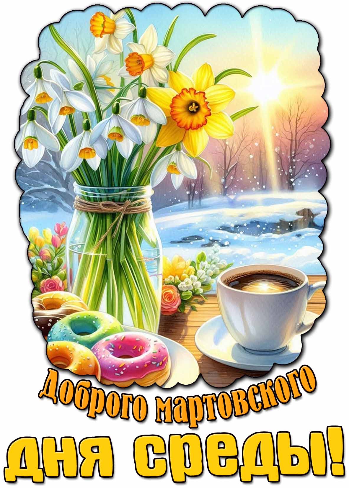 Открытка доброго мартовского дня среды