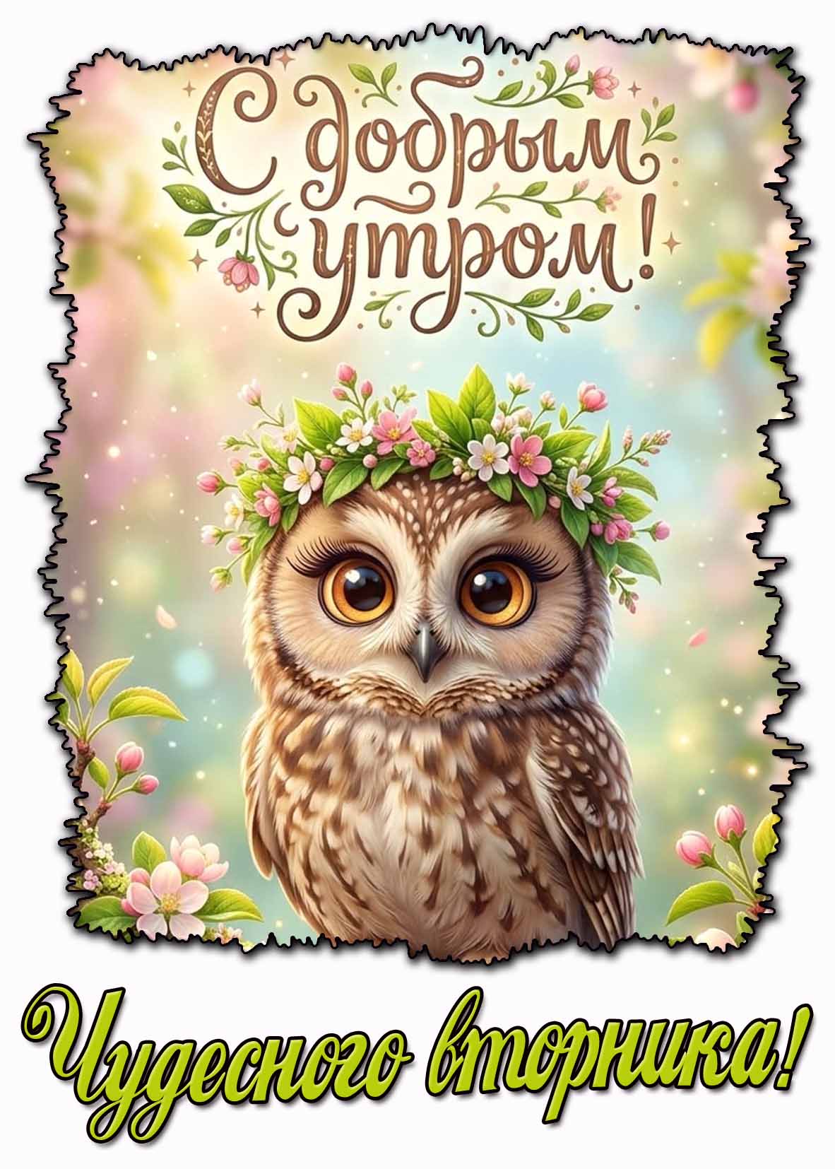 Весенняя картинка "С добрым утром! Чудесного вторника!"