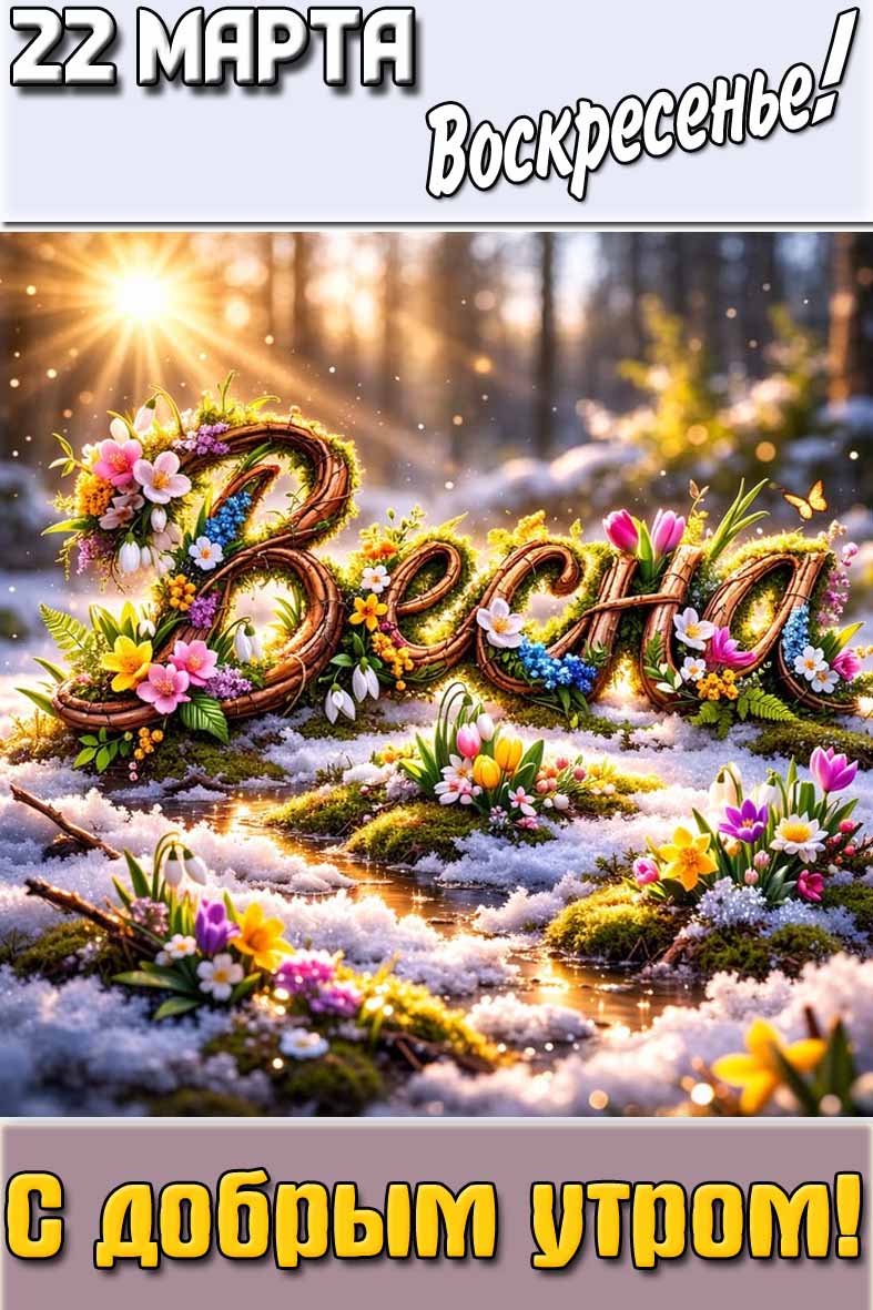 Картинка "22 марта воскресенье! С добрым утром!"