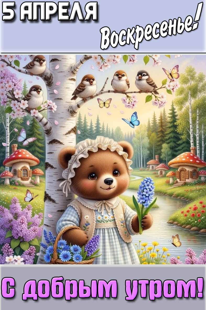 Картинка "5 апреля воскресенье! С добрым утром!"