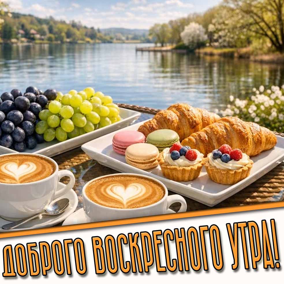 Доброго воскресного утра! - картинка с весенним завтраком