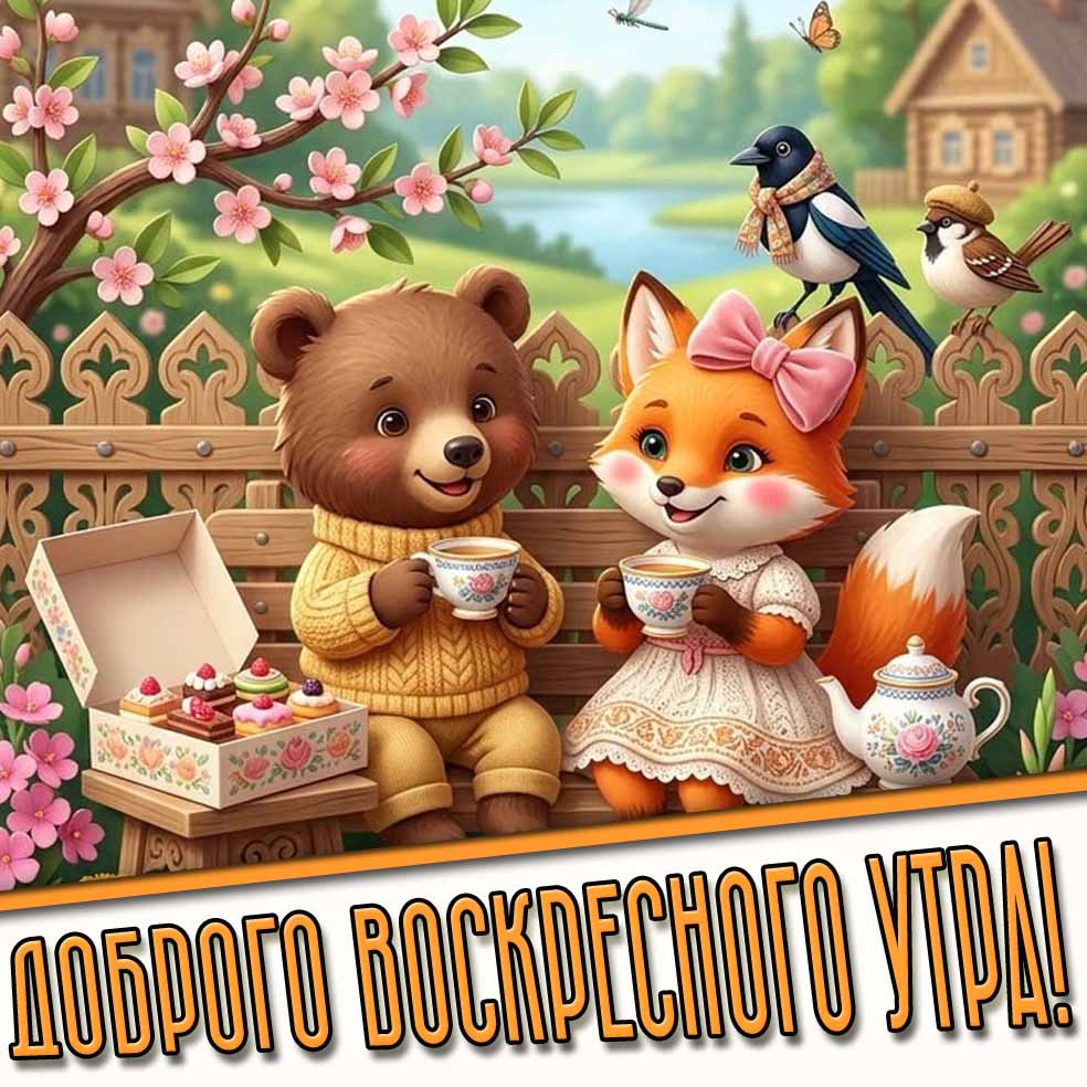 Доброго воскресного утра! - прикольная весенняя открытка