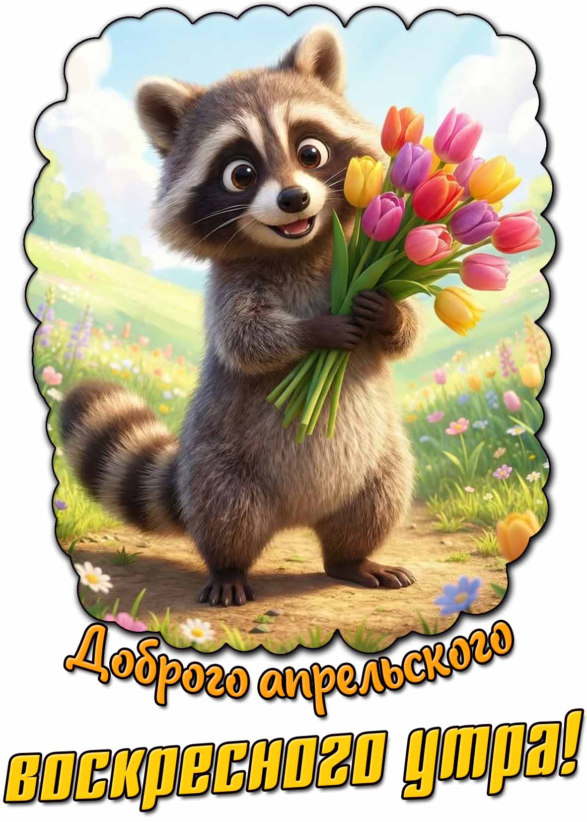 Открытка доброго апрельского воскресного утра
