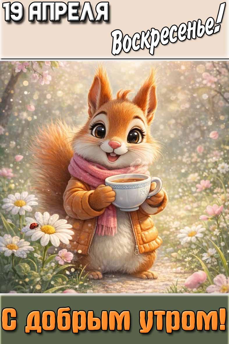 Картинка "19 апреля воскресенье! С добрым утром!"