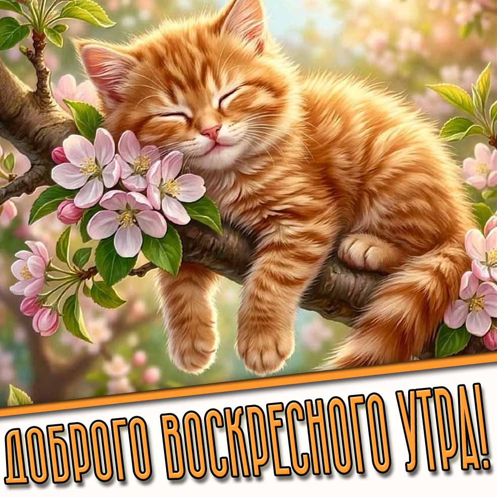 Красивая весенняя открытка "Доброго воскресного утра!"