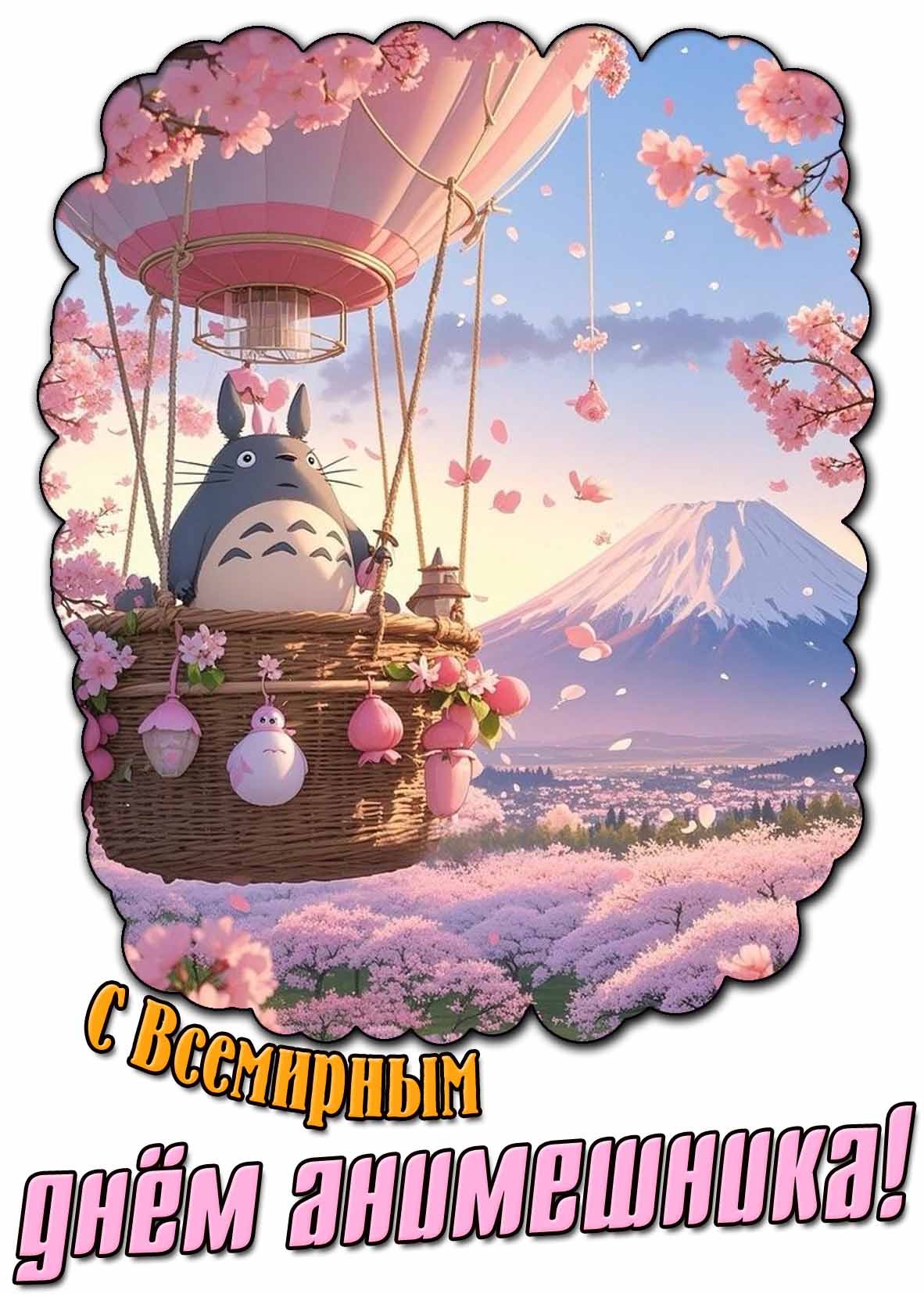 С Всемирным днём aнимeшникa! - весенняя открытка