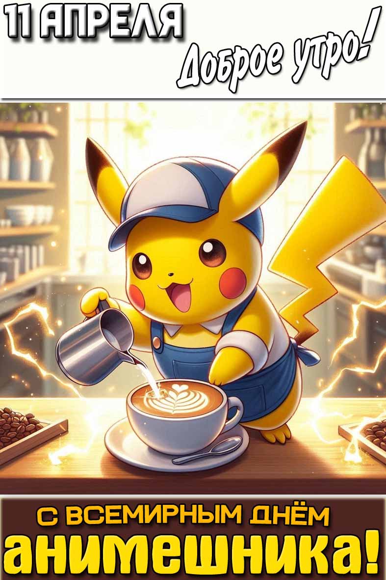 Картинка "11 апреля доброе утро! С Всемирным днём aнимeшникa!"