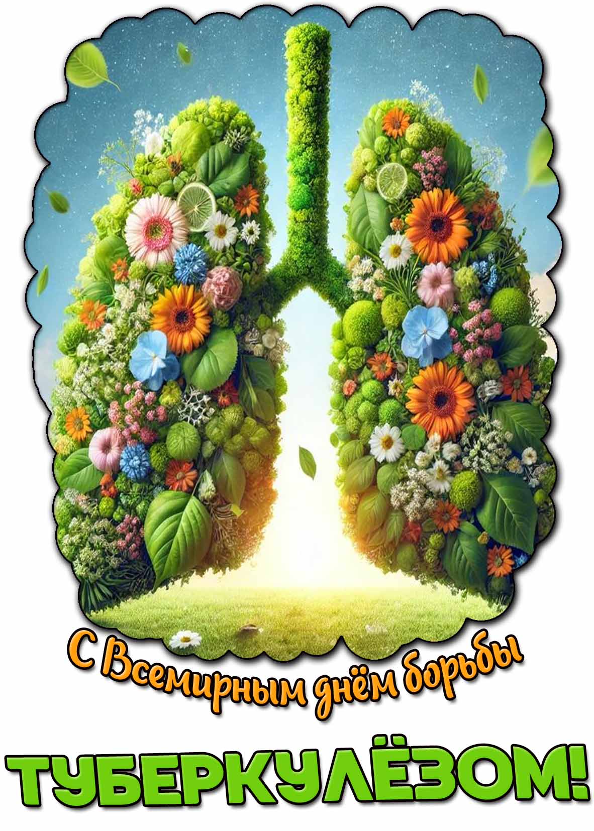 С Всемирным днём борьбы с туберкулёзом! - креативная открытка