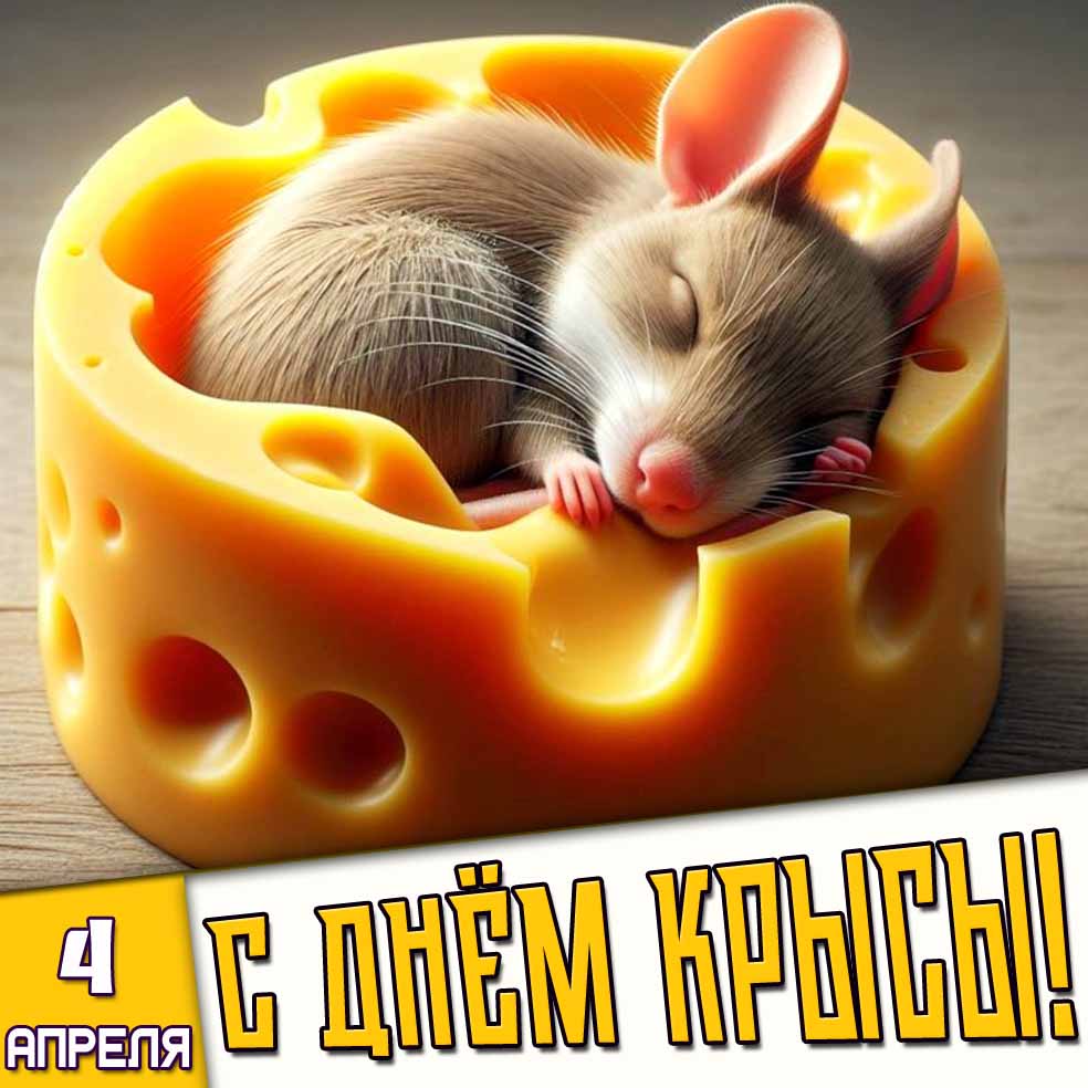 Картинка 4 апреля - с днём крысы!