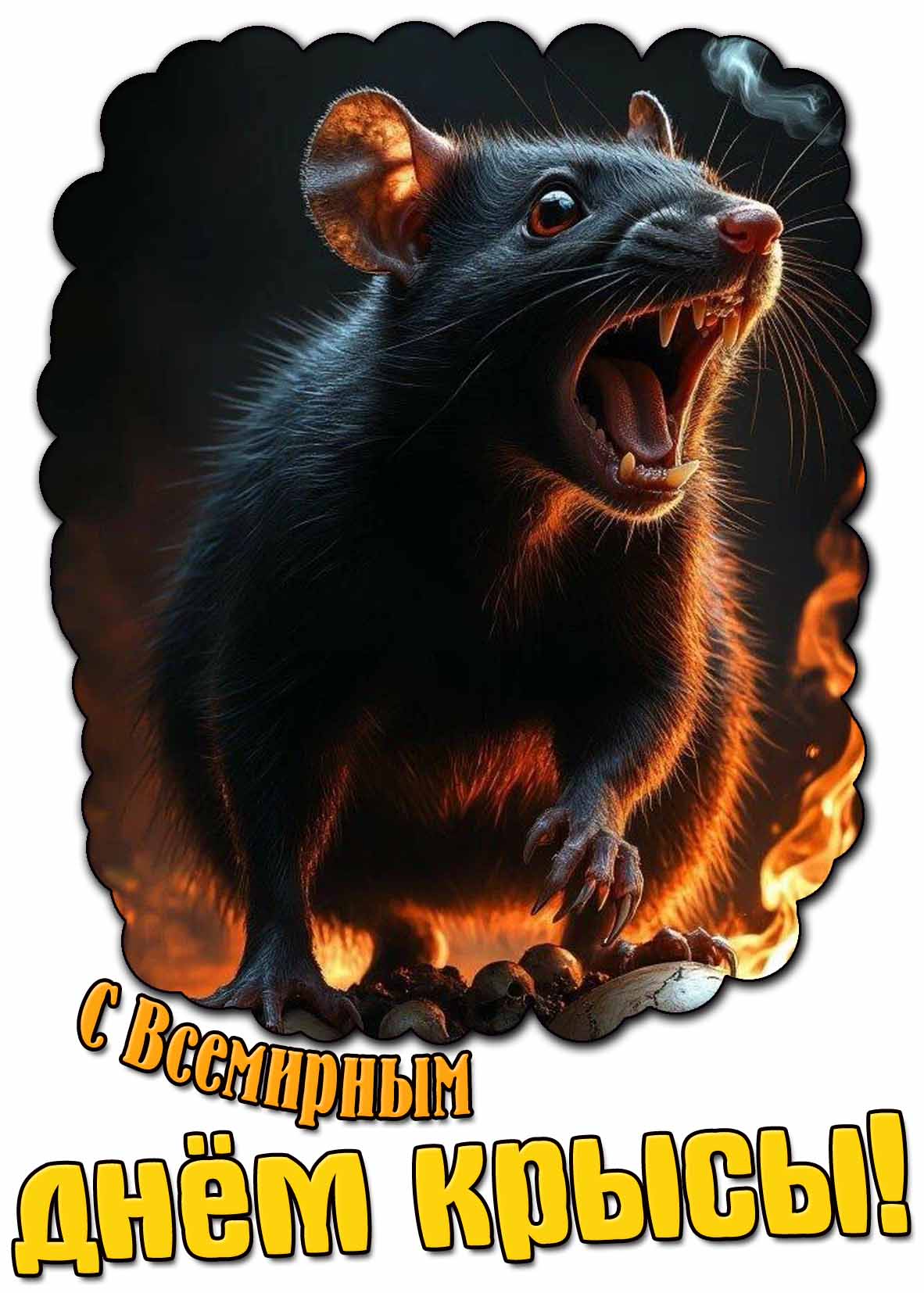 Крутая открытка с Всемирным днём крысы