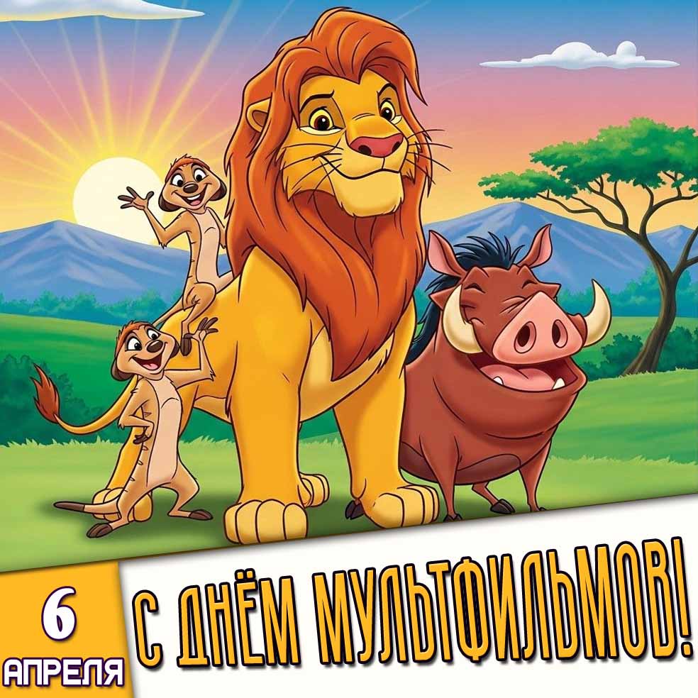 Картинка 6 апреля - с днём мультфильмов!