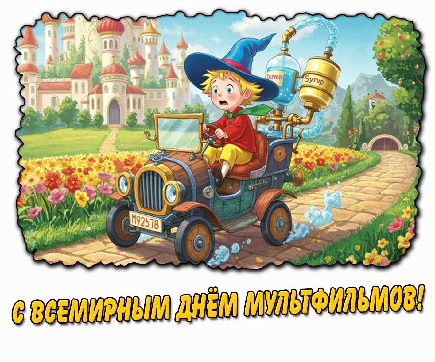 Открытка с Всемирным днём мультфильмов