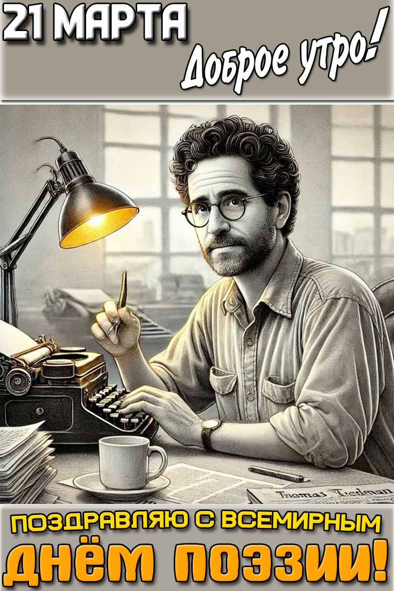 Картинка "21 марта доброе утро! Поздравляю с всемирным днём поэзии!"