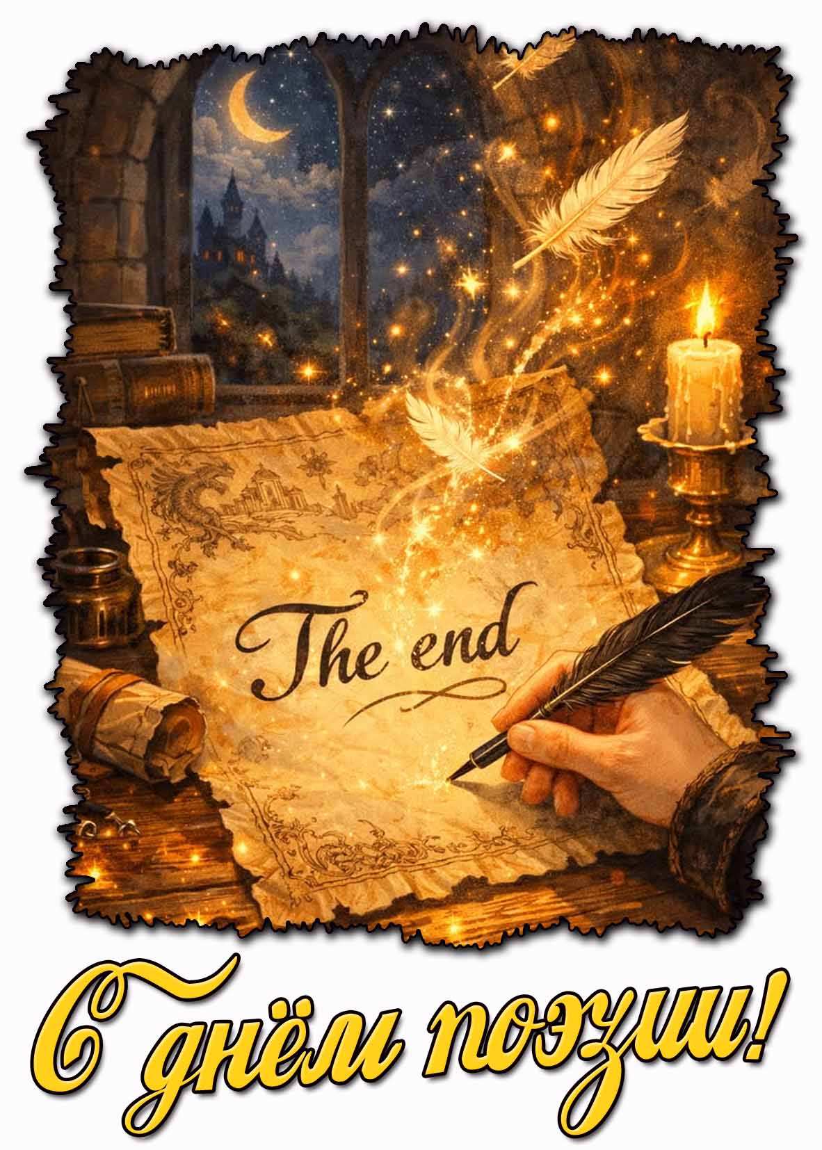 Открытка с днём поэзии