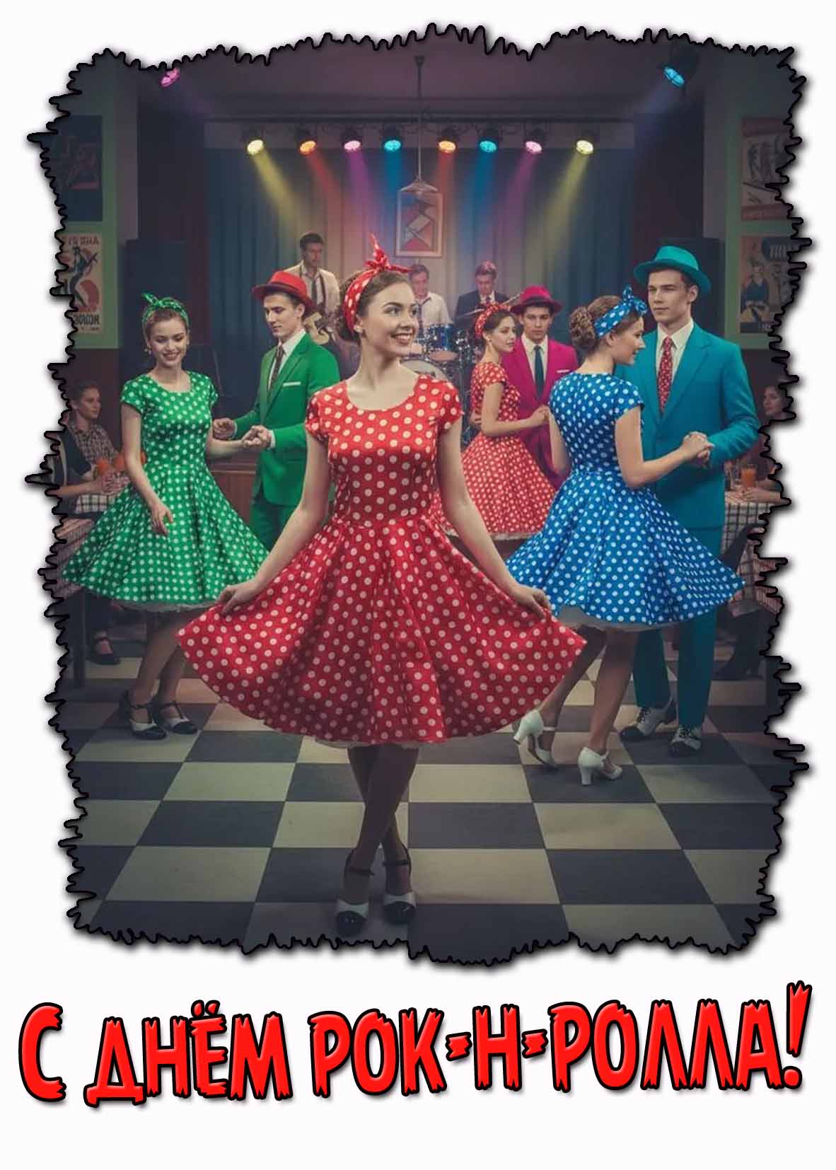 Открытка с днём рок-н-ролла